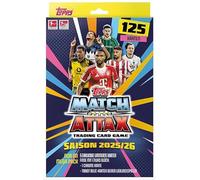 Topps Match Attax Bundesliga 2025/2026 - Mega Pack de 125 cartes, 5 éditions limitées, 1 carte Chrome (dans chaque 3ème pack), cartes reliques exclusives avec protection d'expédition HeartGlobal
