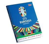 Topps Official Euro 2024 Sticker Collection - Couverture rigide - l'album d'autocollants EURO 2024 de qualité supérieure comporte 88 pages à l'intérieur d'une couverture rigide.