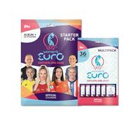 Topps Official Women's Euros 2025 Collection d'autocollants - Pack de démarrage et multipack (contient 1 pack de démarrage et 1 multipack)