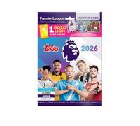 Topps Premier League 2025/26 Starter Pack - 10 cartes + carte Gold Lion garantie, avec guide de reliure et de collectionneur - Debut Edition