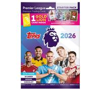 Topps – Pack de démarrage Premier League 2025/26 – 10 cartes, classeur, liste, carte Lion doré