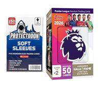 Topps Premier League 2025/26 Super Tin #2 (Série Hall of Fame) | Comprend 50 cartes plus 3 icônes du Temple de la renommée | Cartes à collectionner + 250 pochettes Protectodon