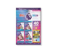 Topps Premier League 2026 - Édition Debut - Mega Multipack - Contient 40 cartes plus 3 cartes classiques LE aléatoires.