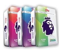 Topps Premier League 2026 - Édition initiale - Super Tin Bundle (exclusif en ligne). Contient les 3 Super Tins de la collection dans un seul paquet.