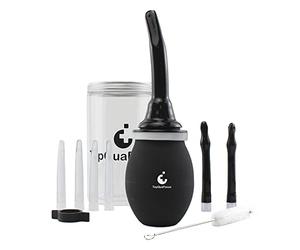 TopQuaFocus 420 ml Seringue rectale Kit de poire à lavement grande taille Poire à douche pour hommes et femmes Nettoyage du côlon Soins féminins Lavements - Noir