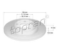 TOPRAN 2x Disques de Frein Arrière Ø294 MM Plein pour VW Transporter IV Bus 70XB