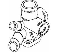 TOPRAN Bride de liquide de refroidissement du côté boîte de vitesses Culasse de cylindre Bride 107 922 avec bague d'étanchéité