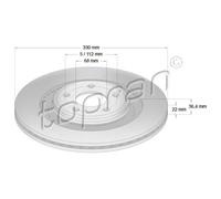 TOPRAN Disques de Frein Arrière Ø330 MM Ventilé pour Audi A4 Avant 8K5 B8 8W5 B9