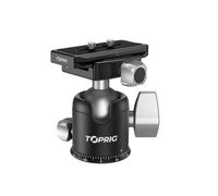 TOPRIG Mini rotule panoramique à 360 ° avec vis 1/4, Support fileté 3/8" et Plaque de dégagement Rapide, Compatible avec Les appareils