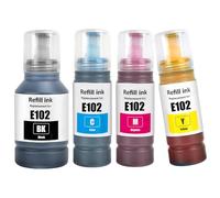 TOPRINT 4 Color E102 Bouteilles d'encre Compatibles pour E102 Encre ET-2700 ET-2750 ET-2751 ET-2756 ET-2850 ET-2851 ET-2856 ET-3700 ET-3750 ET-3850 ET-4750 ET-4850 ET-4856 ET-15000 Imprimantes