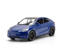 TOPRON Tesla Model Y 1:32 Miniature Voiture, Modèle de Voiture Jouet de Alliage, avec Fonction de Rétractation, Lumières et Musique, Mini-Jouet de Véhicule comme Cadeau pour Les Enfants (Bleu)