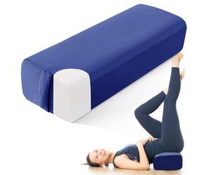 TOPROUD Coussin de yoga, Bolster de yoga rectangulaire en mousse monobloc avec poignée de transport, Coussin de méditation avec housse lavable pour yoga restauratif et méditation
