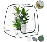 TOPRUNYI Petite serre, tente d'hivernage pour plantes, 98 x 98 x 98 cm, transparente, pas de montage nécessaire, serre d'hiver pour légumes et fleurs