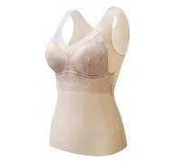 Tops de sous-vêtements Thermiques pour Femmes, Gilet Thermique doublé sur Le Cou de Cou, Le Cou de Cou, 2 en 1 Bra de Base de Camisole de Camisole, Haut de Base à Base de Camis de Came