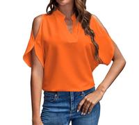 Tops Femme Ete Soldes Tops Rouge Femme Soldes Chemise Blanche Chic Tunique Indienne Chemisier Grande Taille DéGuisement 4XL Manches Courtes Orange Blouse Enfant 12 Ans en Cuir De MéNage sans