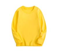 Tops Filles Taille 12 Pur Coton Manches Longues Enfants T Printemps/Été/Automne Monde Collège Vêtements Enfants avec Bas Manches Chemise Solide Manches Longues 2T Fille (Jaune, 9-10 Ans)