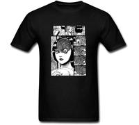Tops Hipster Tees Uzumaki Junji Ito T Shirt Horror Manga Tshirt Men Natural Cotton Short Sleeve Tee Man Best T-Shirt