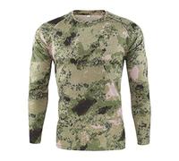 Tops Hommes Tactique Camouflage T-Shirt à Manches Longues Respirant et à Séchage Rapide Tee Shirt à Col Round pour L'Alpinisme Hauts à Coupe Régulière