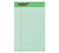 TOPS Prism Plus 100% recyclé Legal Pad, 12,7 x 20,3 cm, perforé, Vert, étroit Rule, 50 feuilles par bloc, 12 blocs par lot (63090)