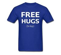 Tops Tees Free Hugs for Dogs T-Shirt Men Funny T Shirt Street Style Tshirts 100% Cotton Black White Clothes Casual Summer