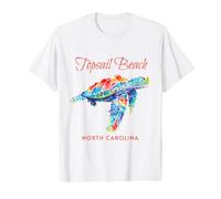 Topsail Beach Caroline du Nord Aquarelle Tortue de mer T-Shirt Graphique avec Valeur