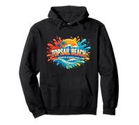 Topsail Beach Carte Graphique San Dunes en Caroline du Nord Sweat à Capuche