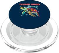 Topsail Island Beach NC Artistic Sea Turtle Retro PopSockets PopGrip pour MagSafe