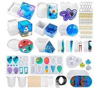 TOPSEAS Moulle Silicone Resine Epoxy,Moule Silicone Résine,Ronds,Carres et Cylindrique,Fabrication Bijoux Boucles d'oreilles Pendentifs DIY Outils Bricolage