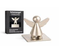 Topshop24you Porte-notes ange gardien pour voiture, cuisine, bureau - Support magnétique pour ticket de stationnement et tableau de bord - Cadeau porte-bonheur (argent mat)