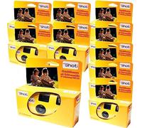 TopShot Lot de 10 appareils photo jetables pour 27 photos avec flash et piles Jaune