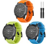 TOPsic Bracelet Fenix 6X/Fenix 6X Pro, Bracelet de Montre 26mm Bande en Silicone Bracelet pour Fenix 5X/5X Plus/Fenix 6X/6X Pro/Fenix 3/Fenix 3 HR/Fenix 7X/Fenix 7X Solar/Fenix 7X Sapphire Solar