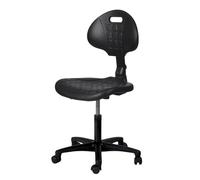 Topsit IND101 Chaise de Travail en polyuréthane, Siège de Laboratoire, Chaise de Bureau Ergonomique pivotante sur roulettes, Dossier et Hauteur réglables, Facile à Nettoyer