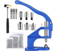 Topsky Kit de presse à œillets multifonction avec marteau : 3 jeux de tampons et 1500 œillets (6/10/12 mm) inclus - Parfait pour les œillets, les boutons-pression et plus encore - Votre solution