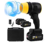 Topsky Souffleur à feuilles sans fil 21 V avec 2 batteries de 1300 mAh et chargeur, puissant souffleur à main, léger et portable pour terrasse, pelouse, nettoyage de voiture et camping