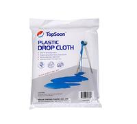 TopSoon Bâche de Protection décorative en Plastique épais et Robuste - 3,7 x 7,6 m - Transparente et imperméable - pour Peinture et Feuilles de Plastique imperméables