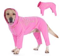 TOPSOSO Combinaison de Convalescence Chirurgicale pour Chien - Protection des Plaies, Onesie Extensible, Confort, Fermeture Éclair, Respirant - Alternative aux Collerettes (Rose L)