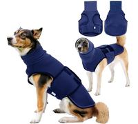 TOPSOSO Manteau Anti-anxiété pour Chien Avec Chapeaux Bandanas Gilet Anti-anxiété pour Chien Maille Respirante Bande Auto-agrippante et Réflecteur Apaiser les Peurs et la Nervosité du Chien (Marine S)