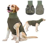 TOPSOSO Veste pour Animaux Anxieux avec Chapeaux Bandanas Manteau Anti-anxiété pour Chien Maille Respirante Bande Auto-agrippante et Réflecteur Apaiser Les Peurs et la Nervosité du Chien (Olive M)