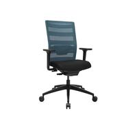 TOPSTAR AirWork Chaise de Bureau pivotante avec accoudoirs Mécanisme synchrone Noir Bleu pétrole
