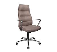 Topstar Chairman 70 - Fauteuil avec accoudoirs, chromé, Tissu, Gris/Marron, 63.0 x 64.0 x 124.0 cm