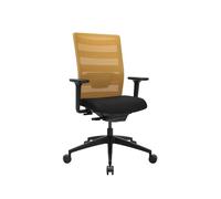 TOPSTAR Chaise de Bureau pivotante AirWork avec accoudoirs - Mécanisme synchrone - Noir - Ocre