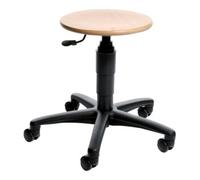 Topstar Drehhocker TEC 60 bois assise ronde hauteur 390-520 mm avec roulettes Quantité:1