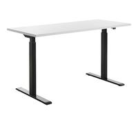 Topstar E-Table Bureau à Hauteur réglable en Bois Noir/Blanc 140 x 60 cm