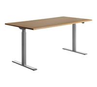 Topstar E-Table Bureau réglable en Hauteur Bois Gris Hêtre 160 x 80 cm