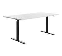 Topstar E-Table Bureau réglable en Hauteur, Bois Métal, Noir/Blanc, 180 x 80 cm