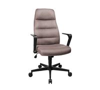 Topstar Fauteuil de Bureau Chairman 70 avec accoudoirs, Tissu, Gris/Marron, 63.0 x 64.0 x 124.0 cm