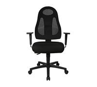Topstar Free Art Chaise de Bureau Ergonomique avec accoudoirs réglables en Hauteur, Tissu, Noir, 61 x 65 x 127 cm