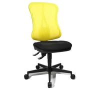 TOPSTAR Head Point SY Chaise de Bureau Ergonomique, siège Creux (Hauteur réglable), Housse en Tissu Jaune/Noir