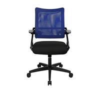 Topstar New S'move Black Edition Chaise de Bureau avec accoudoirs en Tissu Noir/Bleu
