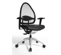 TOPSTAR Open Base 10 Chaise de Bureau pivotante Confortable avec accoudoirs Argenté/Noir